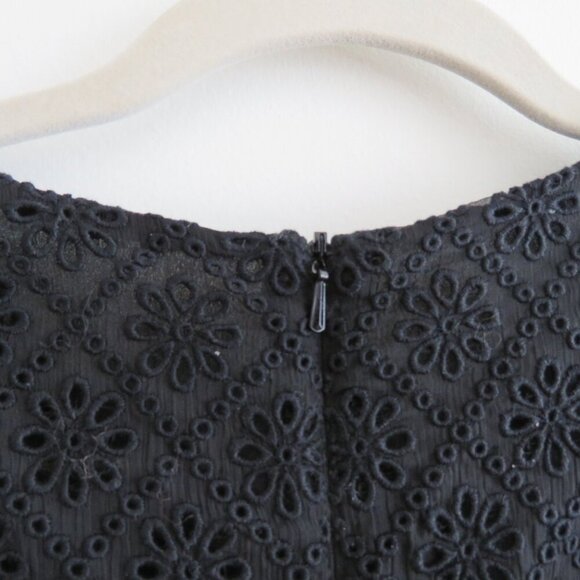 PHILOSOPHY DI LORENZO SERAFINI Broderie Anglaise Lace Ruffle Tiered Black Dress - Picture 15 of 15